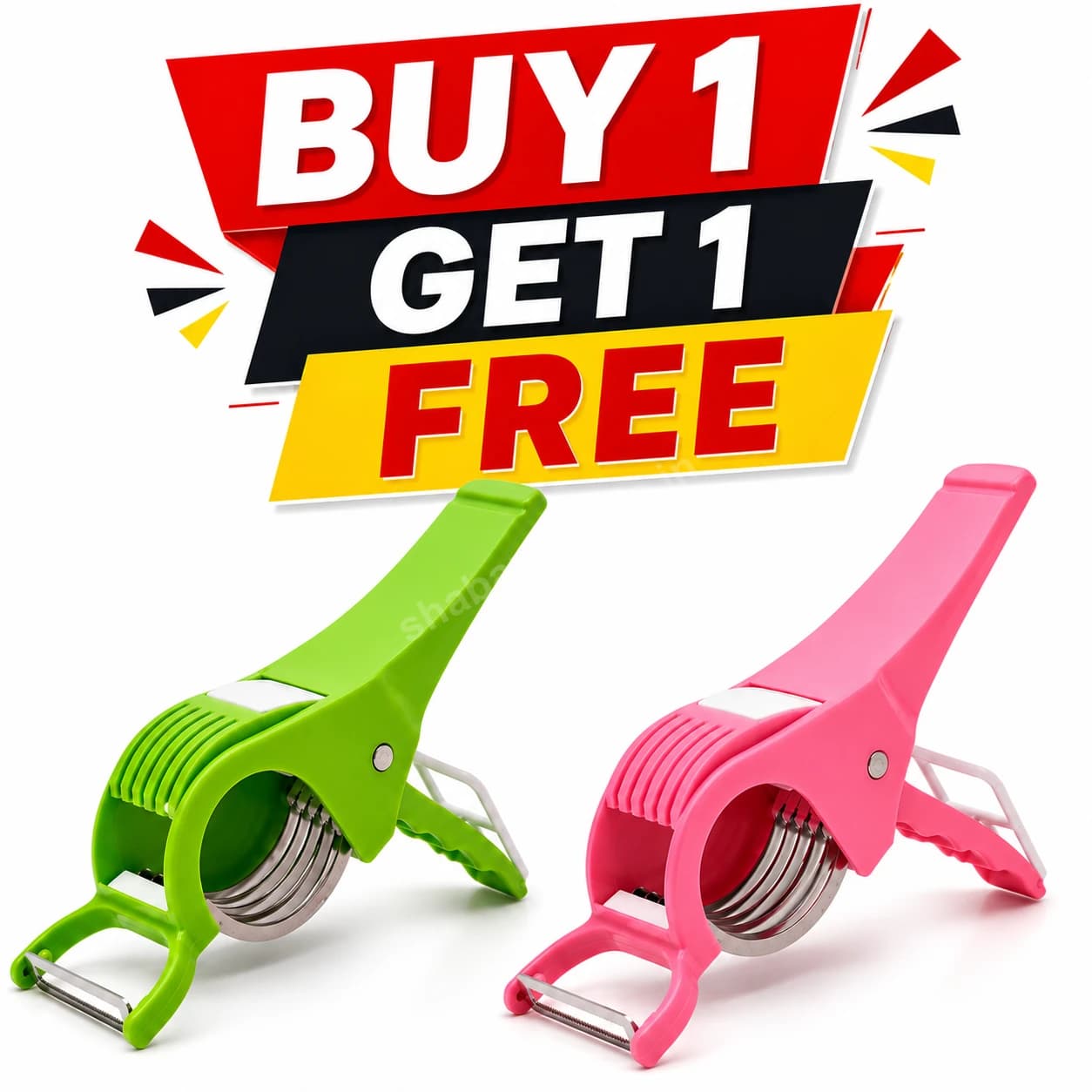2-in-1 Vegetable & Fruit Multi Cutter with Peeler | 5 Blade Stainless Steel Cutter (Pack of 2)